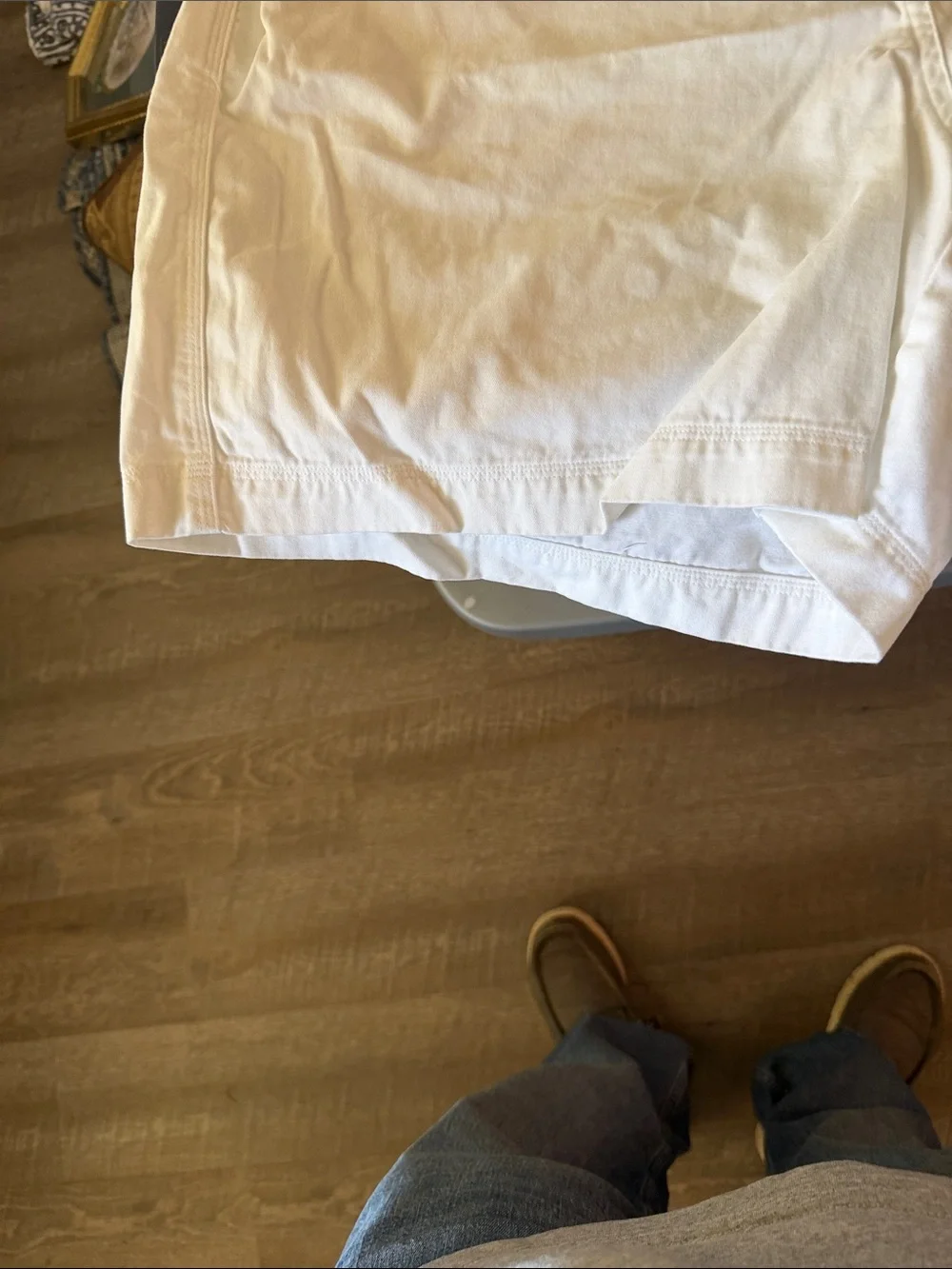 Ralph Lauren Lauren White Shorts with Pastel Plaid Waistband